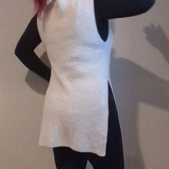 Wilfred 100% Wool Turtleneck Tunic Vest Cream Medium Italian Yarn - Picture 10 of 15